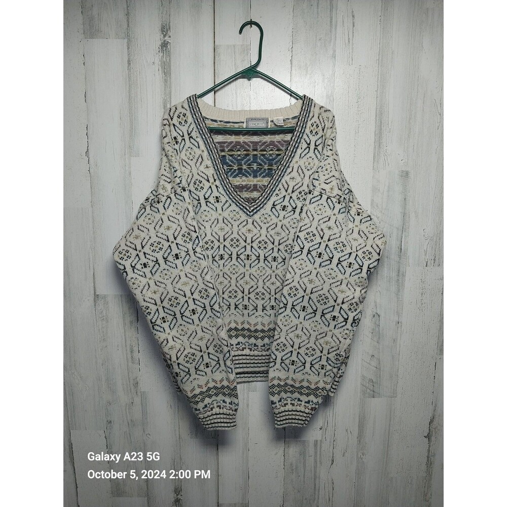 Vintage Concrete Mix XLT V Neck Grandpa Sweater